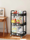 4-Tier Rolling Storage Cart with Lockable Casters, beauty trolly - Image 3